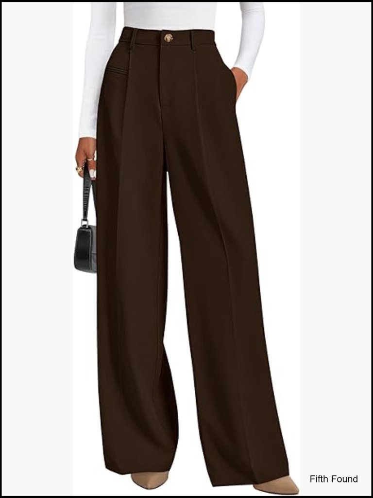 Wide Leg Dress Pants High Waisted Business Casual Flowy Palazzo Trousers